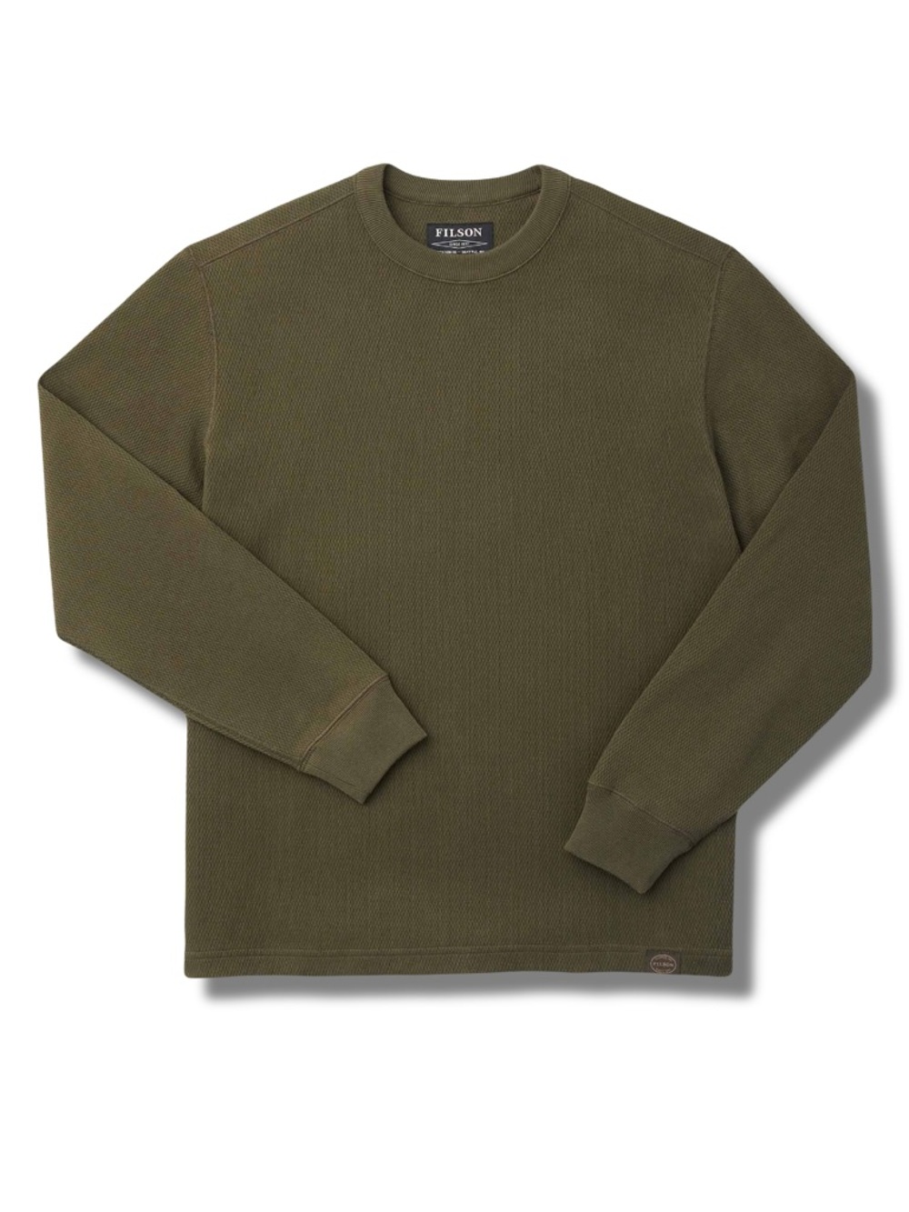 Filson Waffle Knit Thermal Crewneck Sweater Mossy Rock Size Small